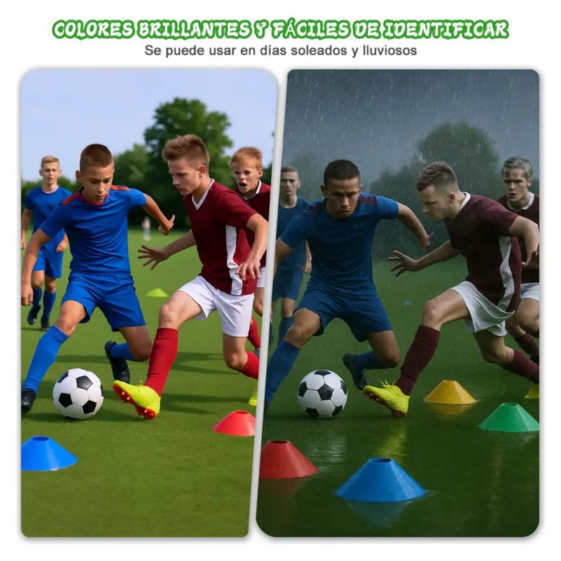 50 Platos De Entrenamiento Deportivo Multicolor