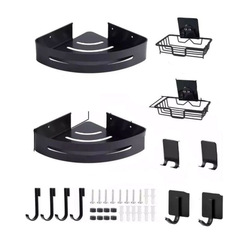 Estante De Almacenamiento Para Baño Y Jaboneras Color Negro