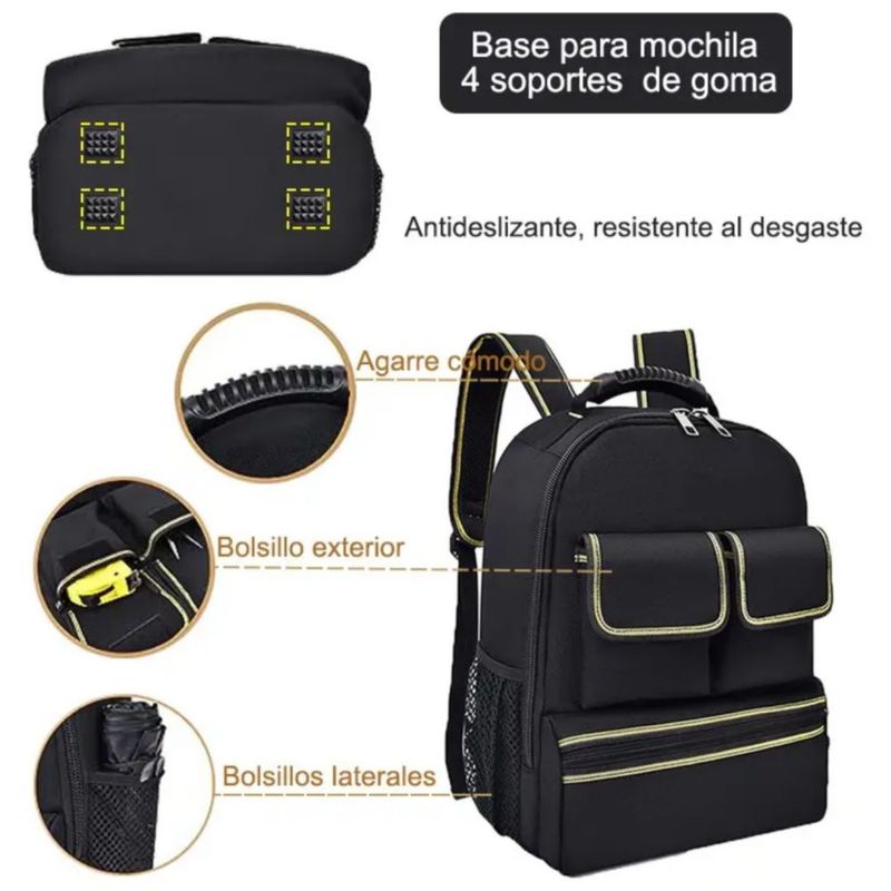 Mochila Para Herramientas, Multifuncional De Electricista Color Negro
