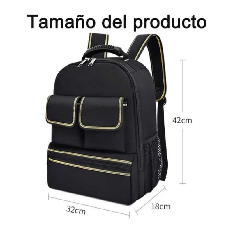 Mochila Para Herramientas, Multifuncional De Electricista Color Negro