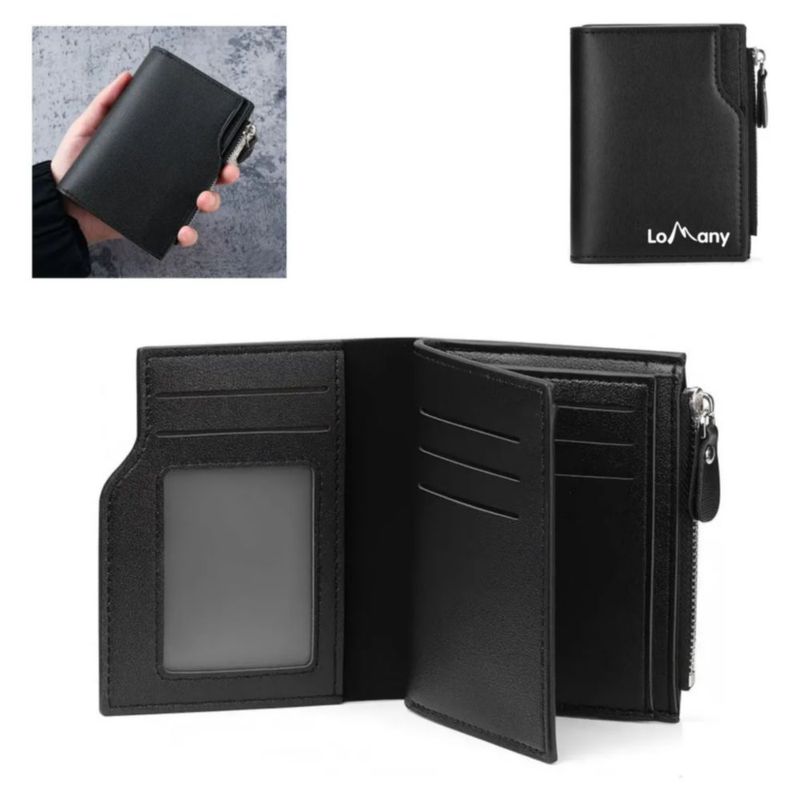 Cartera de Caballero Con Monedero Color Negro