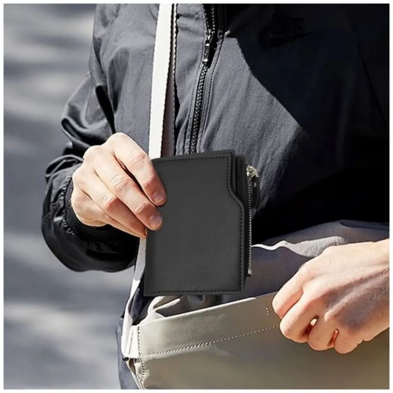Cartera de Caballero Con Monedero Color Negro