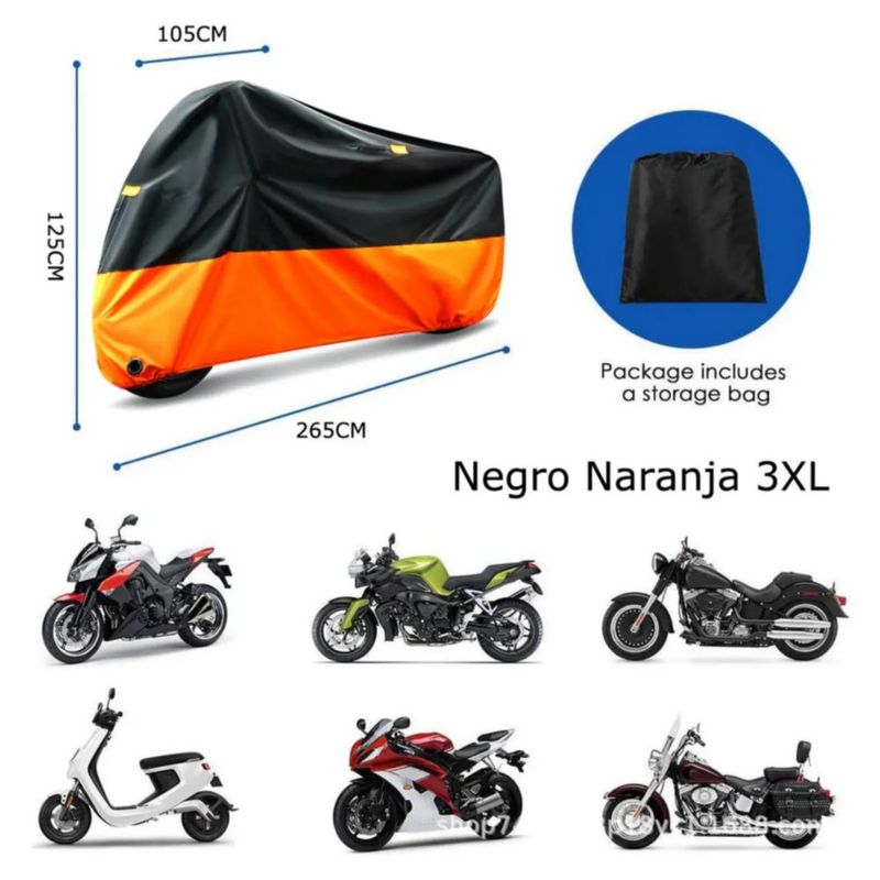 Funda Para Motos Color Negro/Naranja