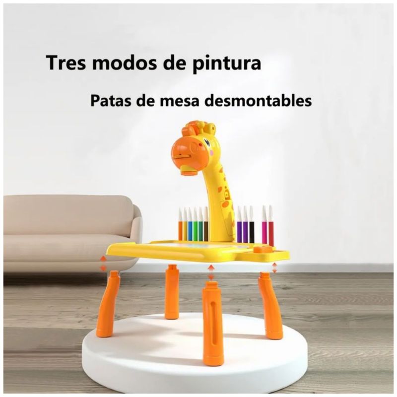 Jirafa Proyector Led De Mesa Para Niños Dibujo De Juguetes Color Amarillo