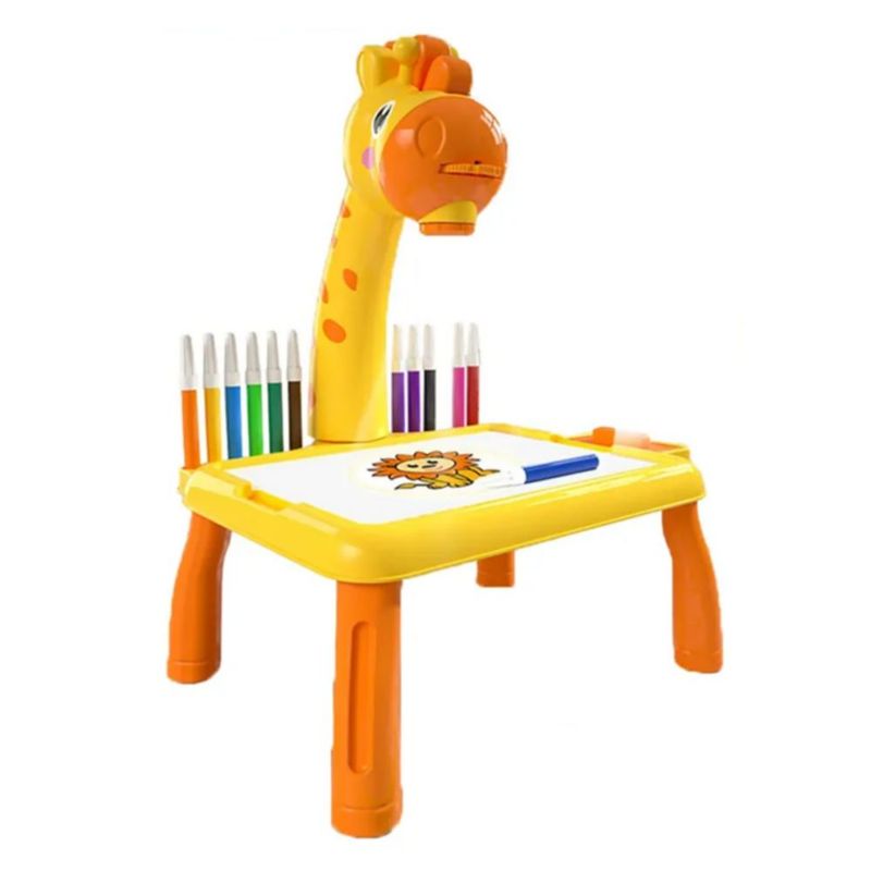 Jirafa Proyector Led De Mesa Para Niños Dibujo De Juguetes Color Amarillo