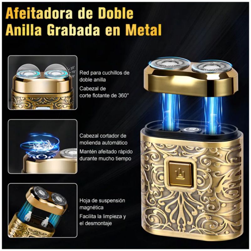 Kit De Maquina Rasuradora Barba Eléctrica Hombre 7500rpm Rasuradora, Color Dorado