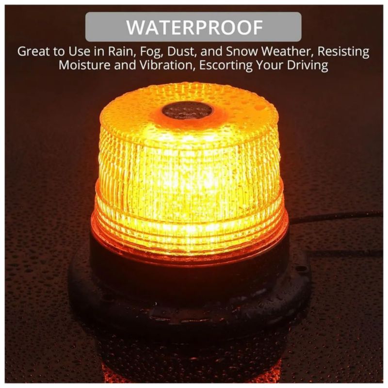 Torreta Led Ambar 12~24v Estrobo C/iman 16w 12 Leds, Color Naranja