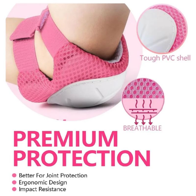 Kit De Protección De Patín Niños Bicicleta Patinar Scooter 6, Color Rosa/Blanco