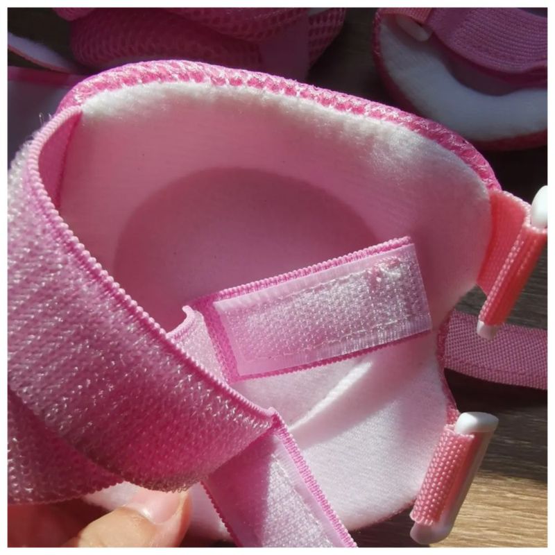 Kit De Protección De Patín Niños Bicicleta Patinar Scooter 6, Color Rosa/Blanco