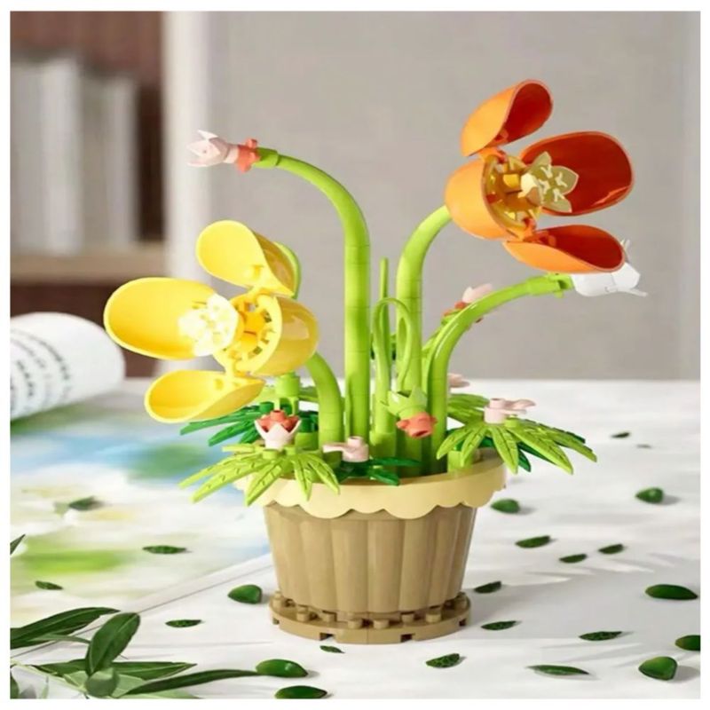 Juguetes Bloques Flores 12pz Multicolor