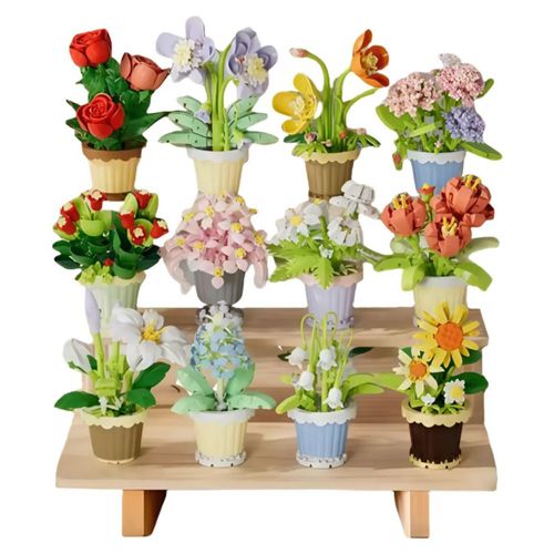 Juguetes Bloques Flores 12pz Multicolor