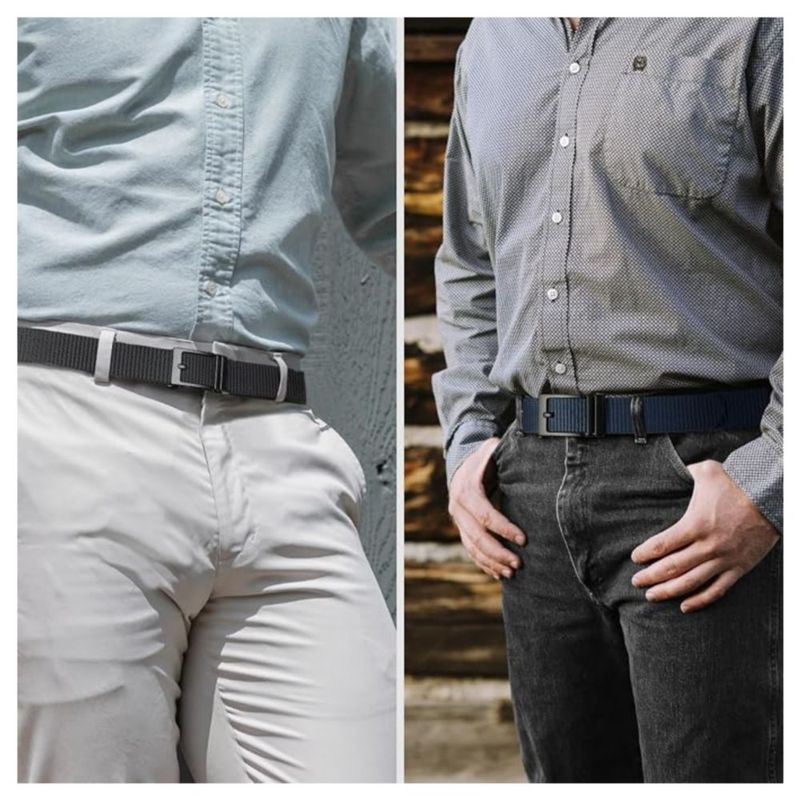 Cinturones Para Hombre Casual Paquete De 2  Color Gris/Negro