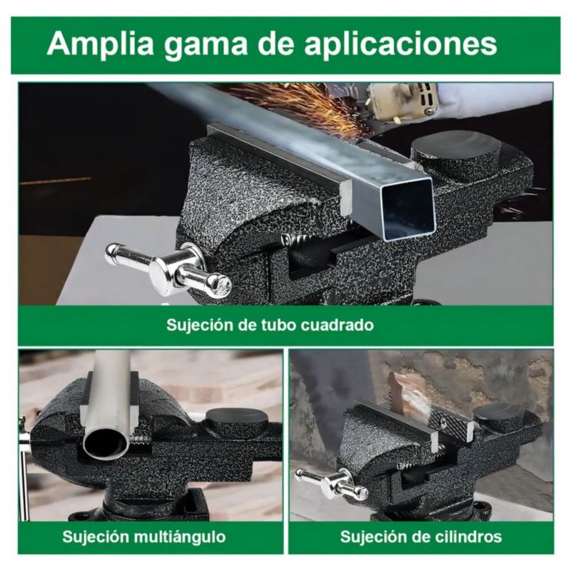 Tornillo De Banco Ligero De Ajuste Rápido 360°, Color Negro