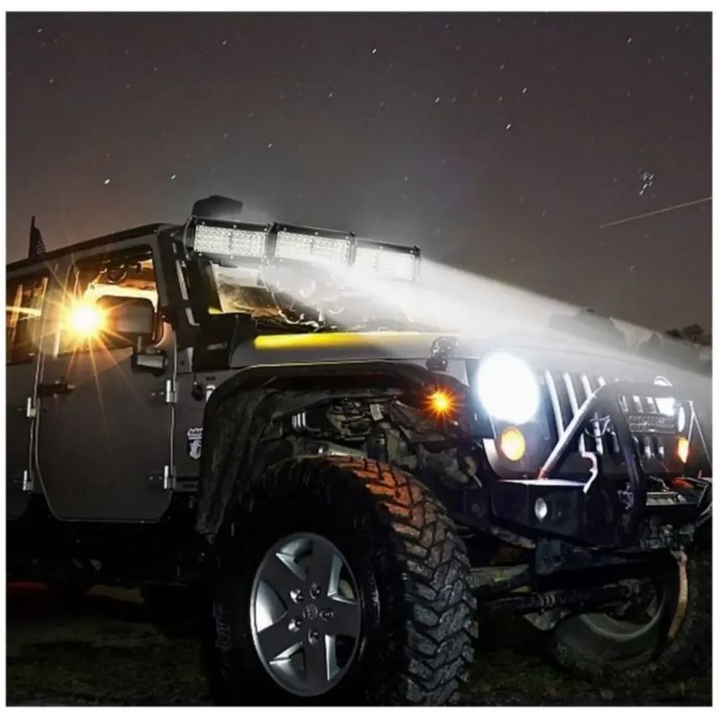 Faros Led Auxiliares , 144w, 1200lm Para Auto, Moto Cuadrados, Color Negro