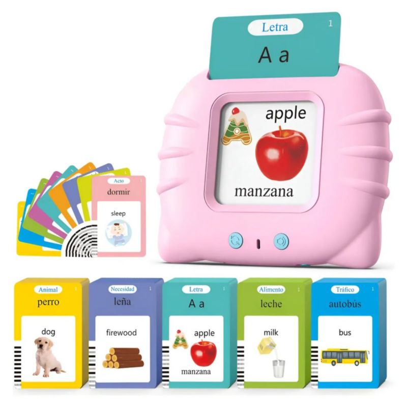 Juguete Educativo Didácticos Tarjetas Lectura  Color Rosa