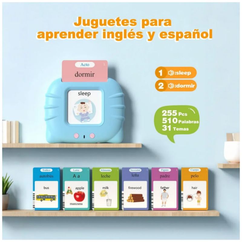 Juguete Educativo Didácticos Tarjetas Lectura  Color Rosa