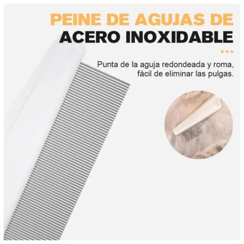 2 Peines Limpiador De pulgas para Macotas Color Azul