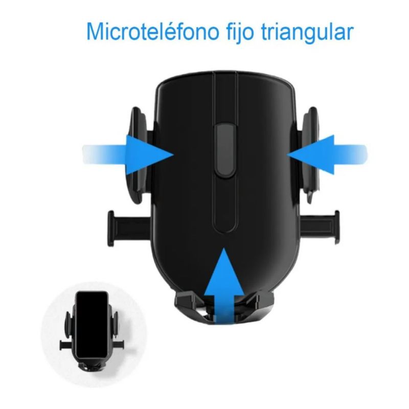 Soporte Para Celular Auto 360° Ventosa Pinza Ajustable Color Negro