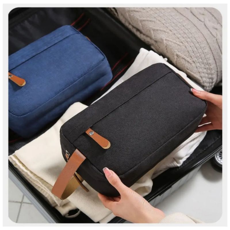 Neceseres, Bolsa Organizador De Viaje Para Hombre Color Negro