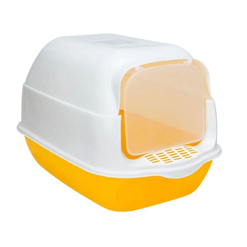 Arenero Cerrado Sanitario Para Gato Con Pala Color Naranja