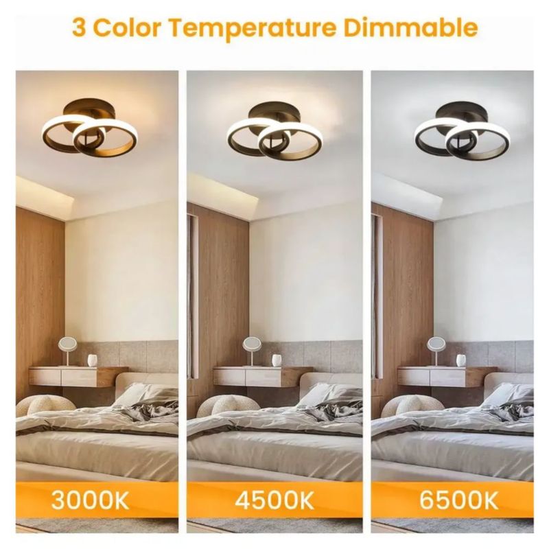 Lámpara De Techo Moderna Led Color Negro