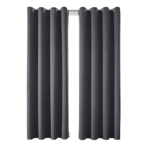 2 Cortinas Blackout Para Ventana 214x160cm Color Gris
