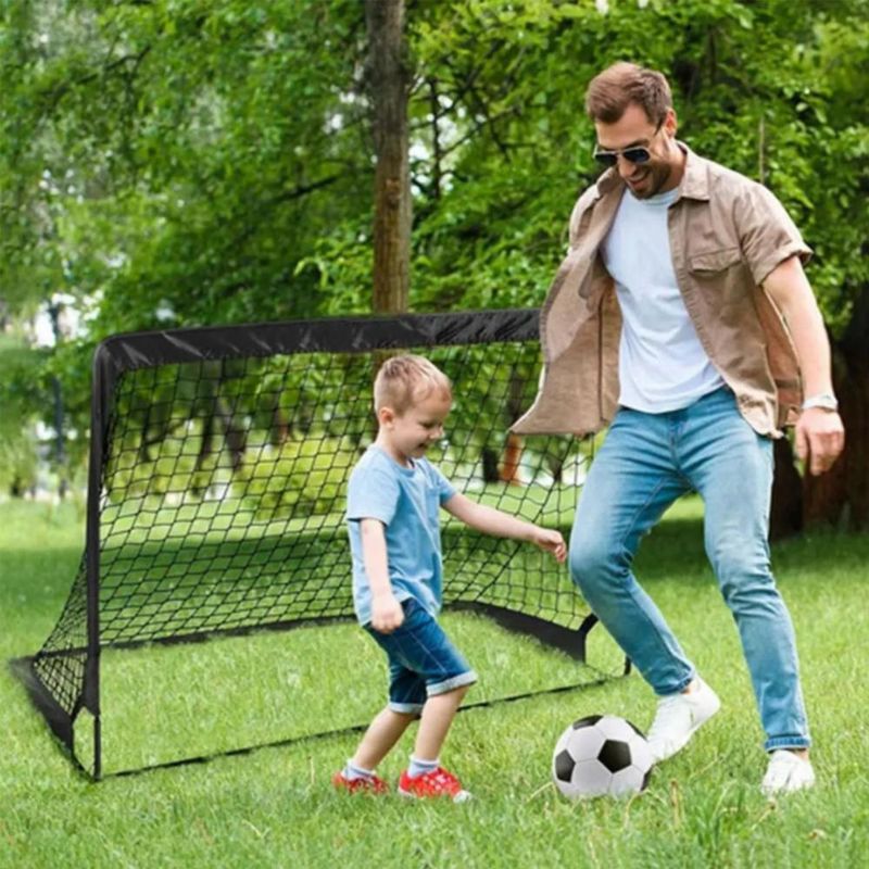 Set De Portería De Fútbol Infantil Para Patio Trasero Negro