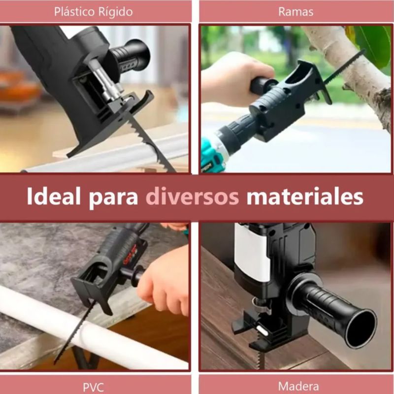 Adaptador Taladro Sierra Sable Reciproca Convertidor Cambio Color Negro