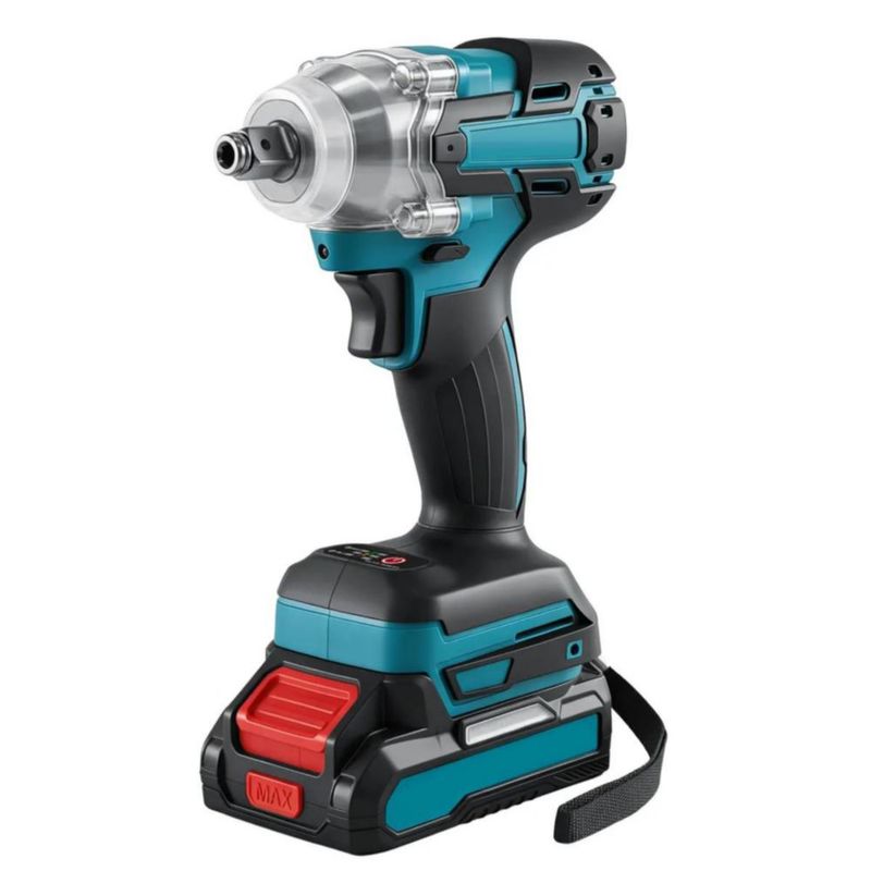 Llave de Impacto Inalámbrica Pistola Llave Eléctrica Taladros Sin Escobillas 21V 1/2 520Nm Batería 6000mAh Azul