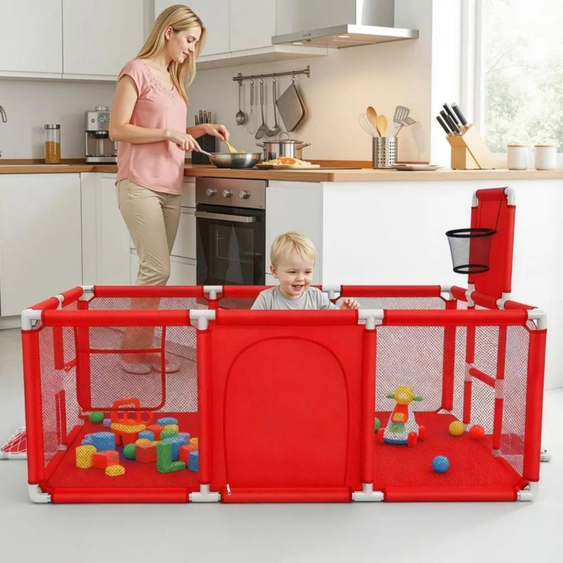 Corralito Plegable Talla Grande Corral Gimnasio Rojo