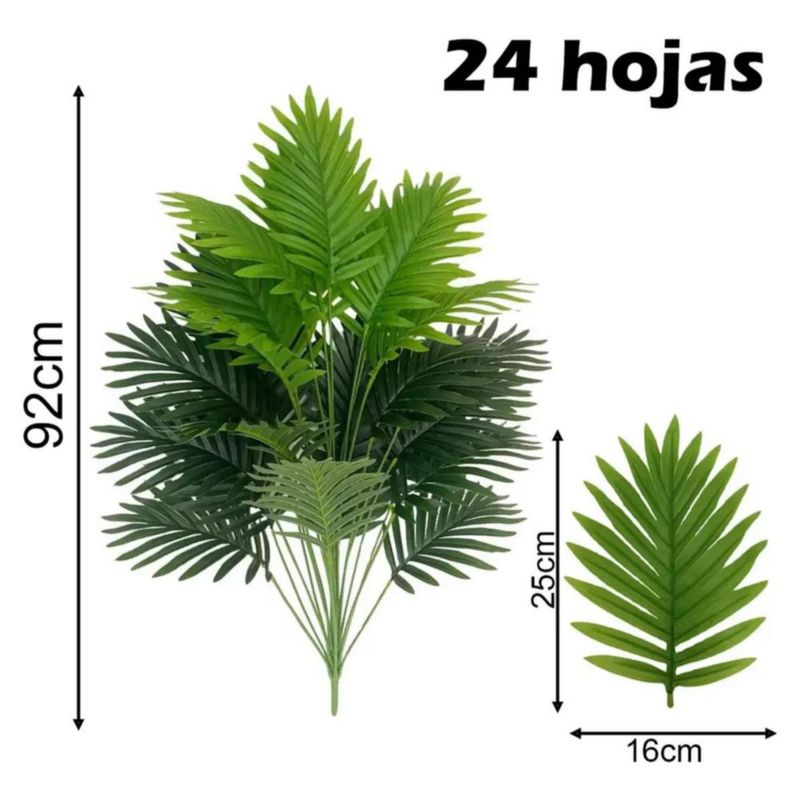 Planta De Palma Artificiales Decorativas 24 Hojas 92cm Verde