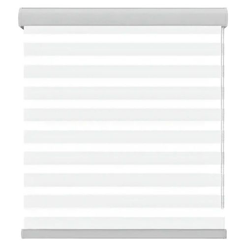 Persiana Enrollable Zebra de Doble Capa, Opaca y Moderna para Sala o Dormitorio Blanco