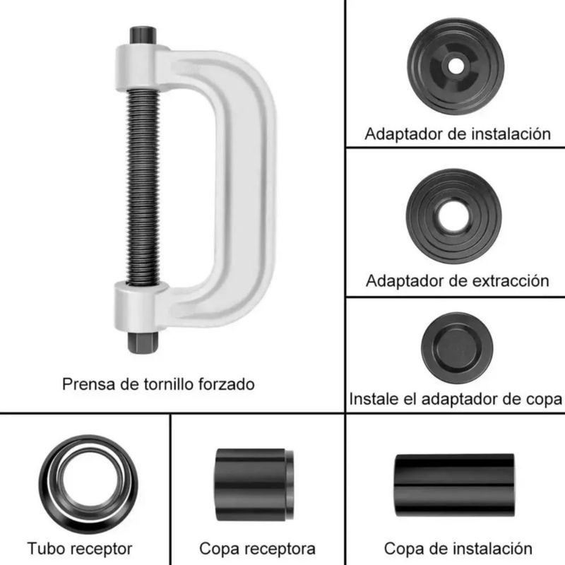Kit Prensa Instalador Montar Y Desmontar Rótulas 2wd Y 4x4 Rojo/Negro