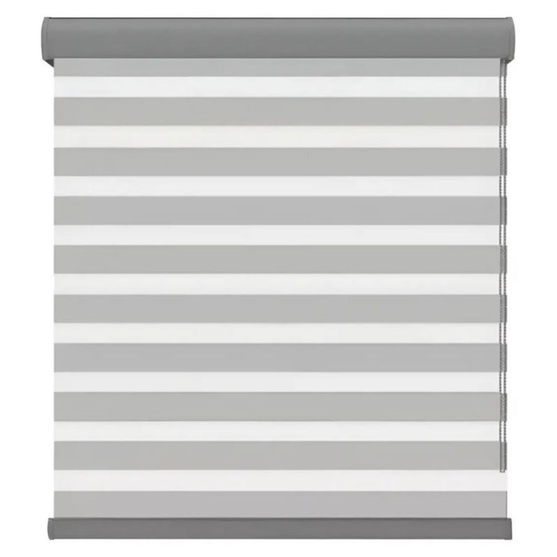 Persiana Enrollable Doble Capa, Opaca y Moderna para Sala o Dormitorio Gris