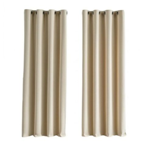 Cortinas Para Ventanas Decorativas De 300x230 Cm 2 Paneles Beige