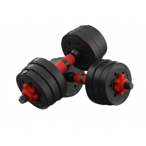 Kit Mancuernas Pesas Barra Recta Ejercicio Ajustables 10kg Negro