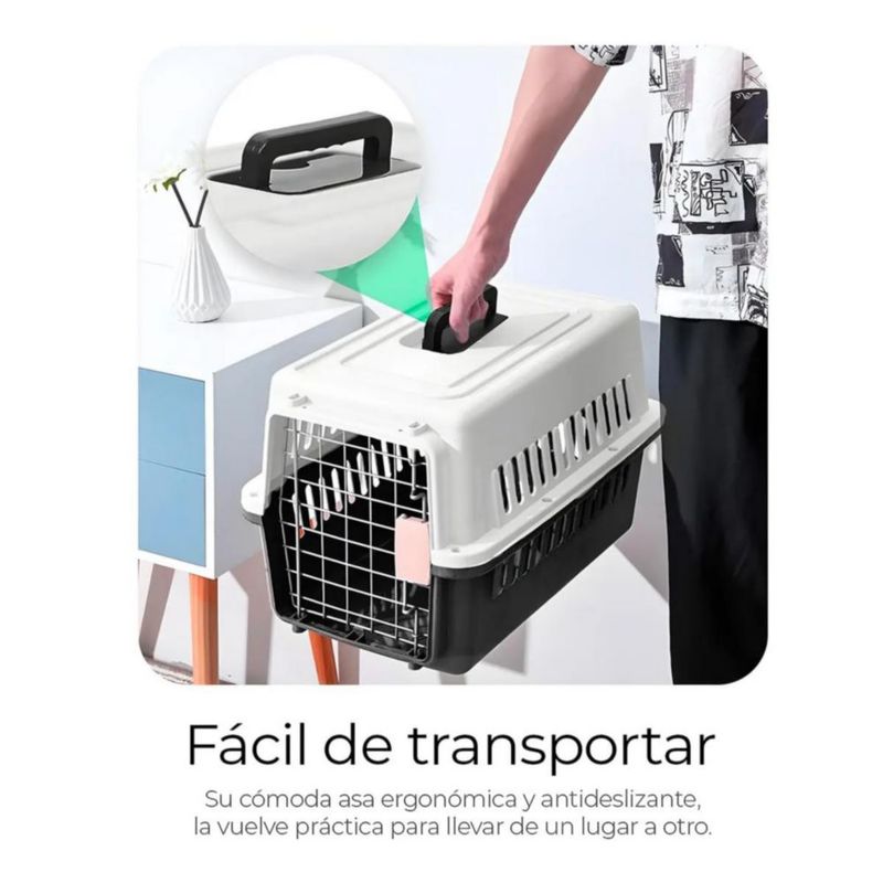 Transportadora Portátil  Mascota Color Blanco / Negro