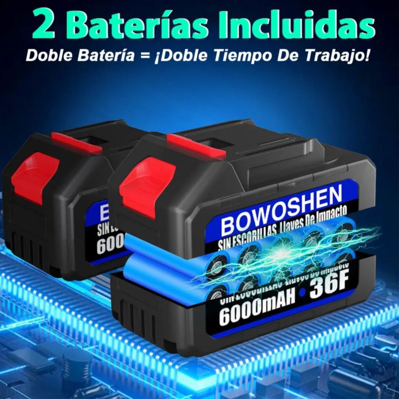 Llave De Impacto 1/2 Inalámbrica Eléctrica Con Batería 420n. Azul