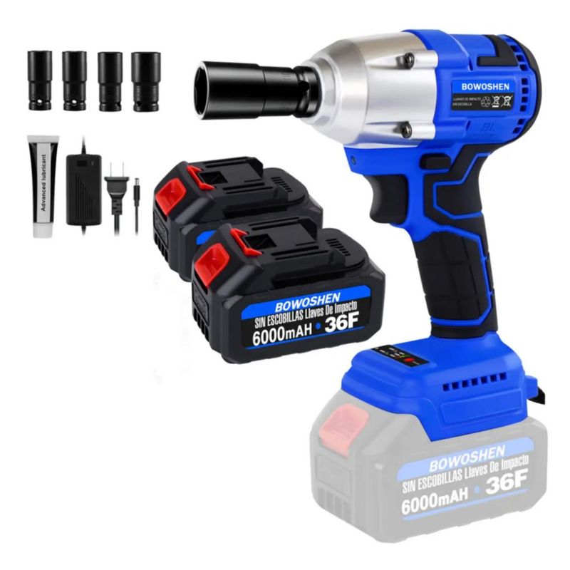 Llave De Impacto 1/2 Inalámbrica Eléctrica Con Batería 420n. Azul