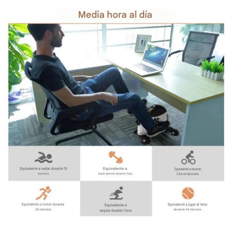 Mini Bicicleta Estática Rehabilitación Entrenamiento Ajustable con Pantalla LED Blanco