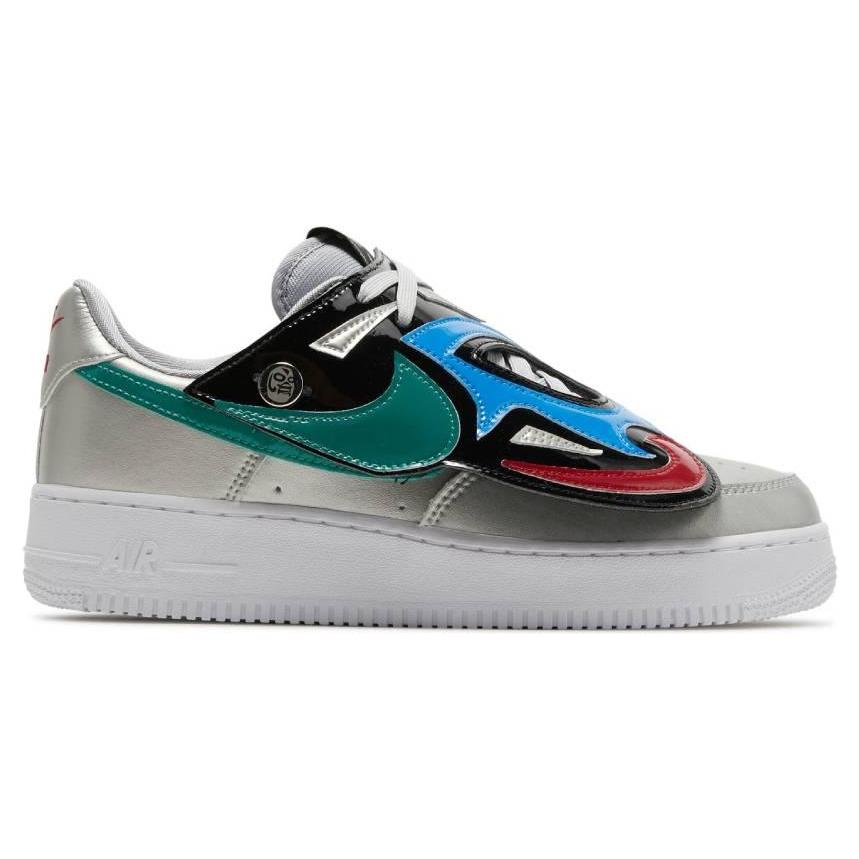 Tenis Nike Air Force 1 Lucha Libre Mujer Casual Cómodo Plateado