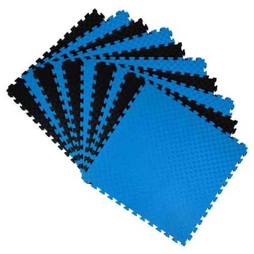 Piso Tatami Bicolor Azul Negro Tapete Gimnasio Judo 100 X 100cm 10pz