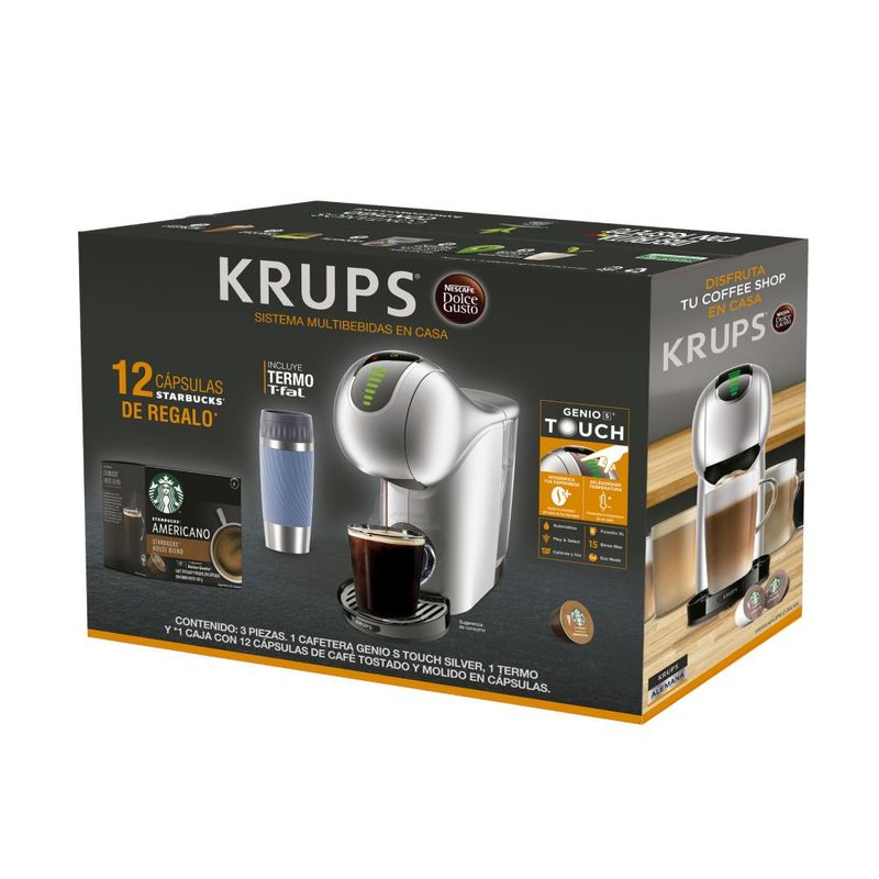 Cafetera Krups KP440EMX Dolce Gusto Gris