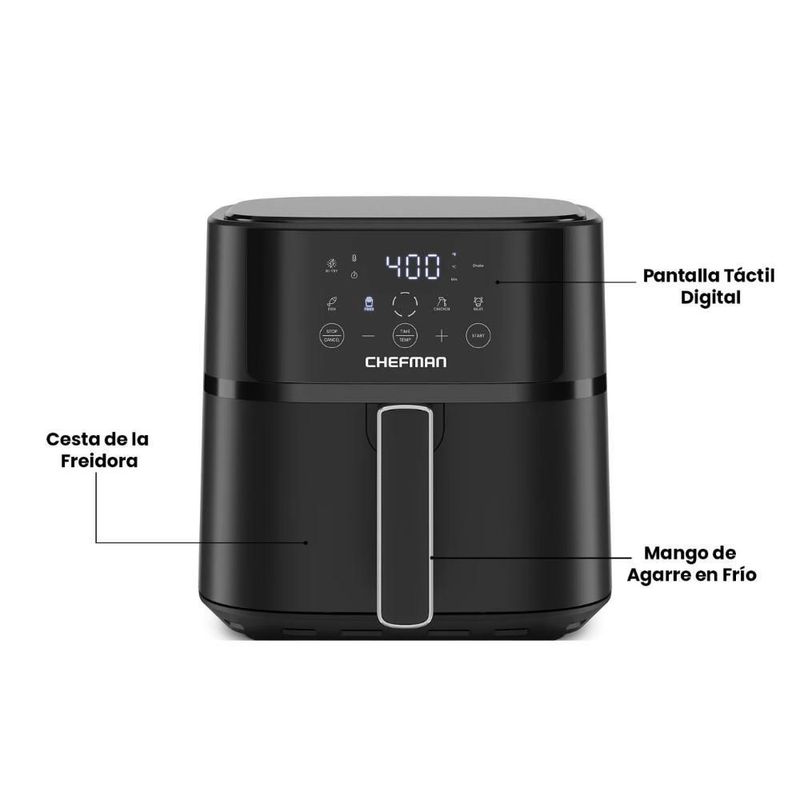 Freidora de Aire Digital Chefman 5.7L Negra