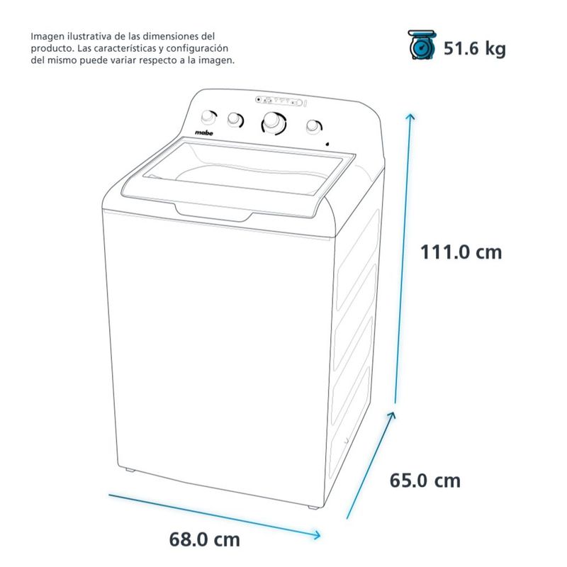 Lavadora Automática Mabe LMA70214VBAB0 20Kg Blanca