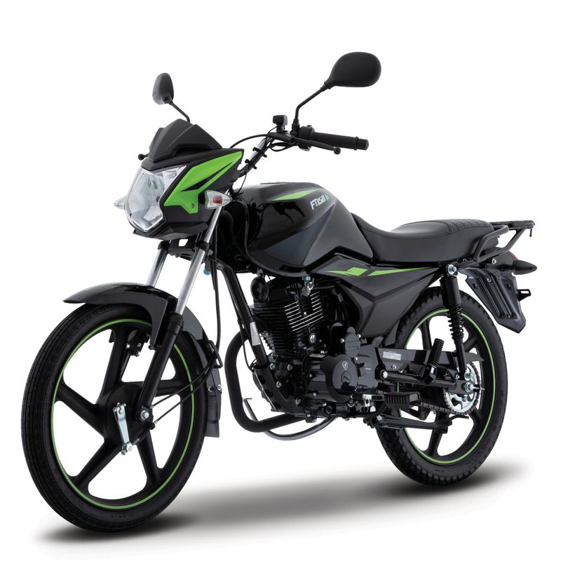 Motocicleta de Trabajo Italika FT150 TS Negro con Verde