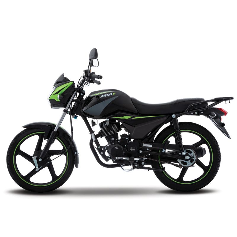 Motocicleta de Trabajo Italika FT150 TS Negro con Verde