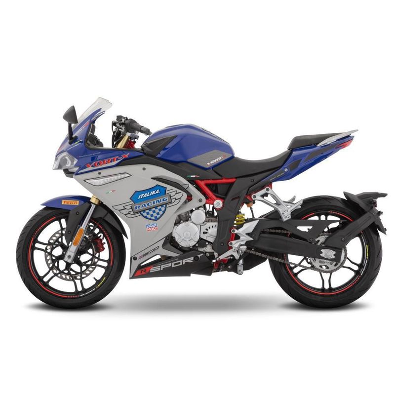 Motocicleta Deportiva Italika Vort-X 300R Azul con Gris