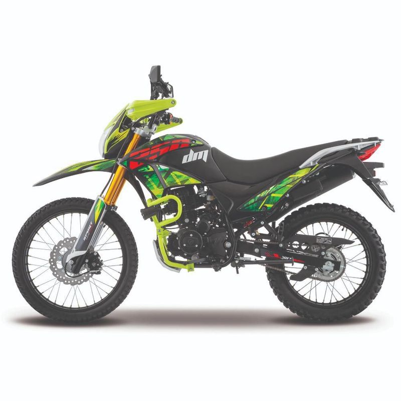 Motocicleta Doble Propósito Italika DM250 con GPS Negra con Verde