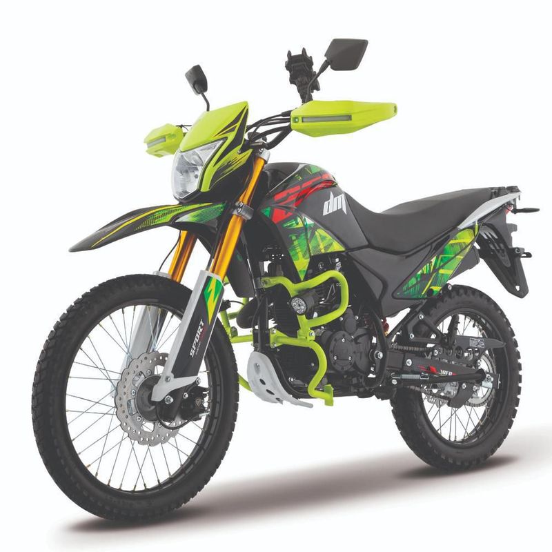 Motocicleta Doble Propósito Italika DM250 con GPS Negra con Verde